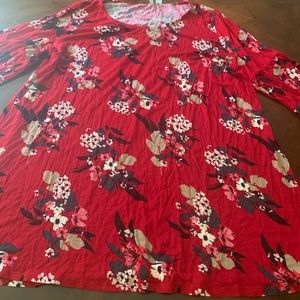 Cato Fashions red flower print top L